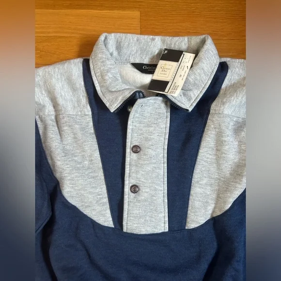 NWT Christian Dior Monseur Buttoned‎ Collared Sweatshirt